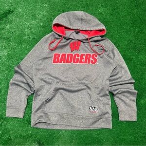 Champion Gray and Red Badgers Men's Sweater
